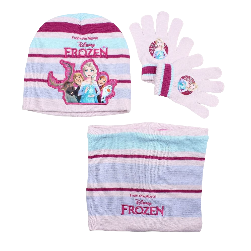 ENSEMBLE BONNEET 3 PIECES REINE DES NEIGES
