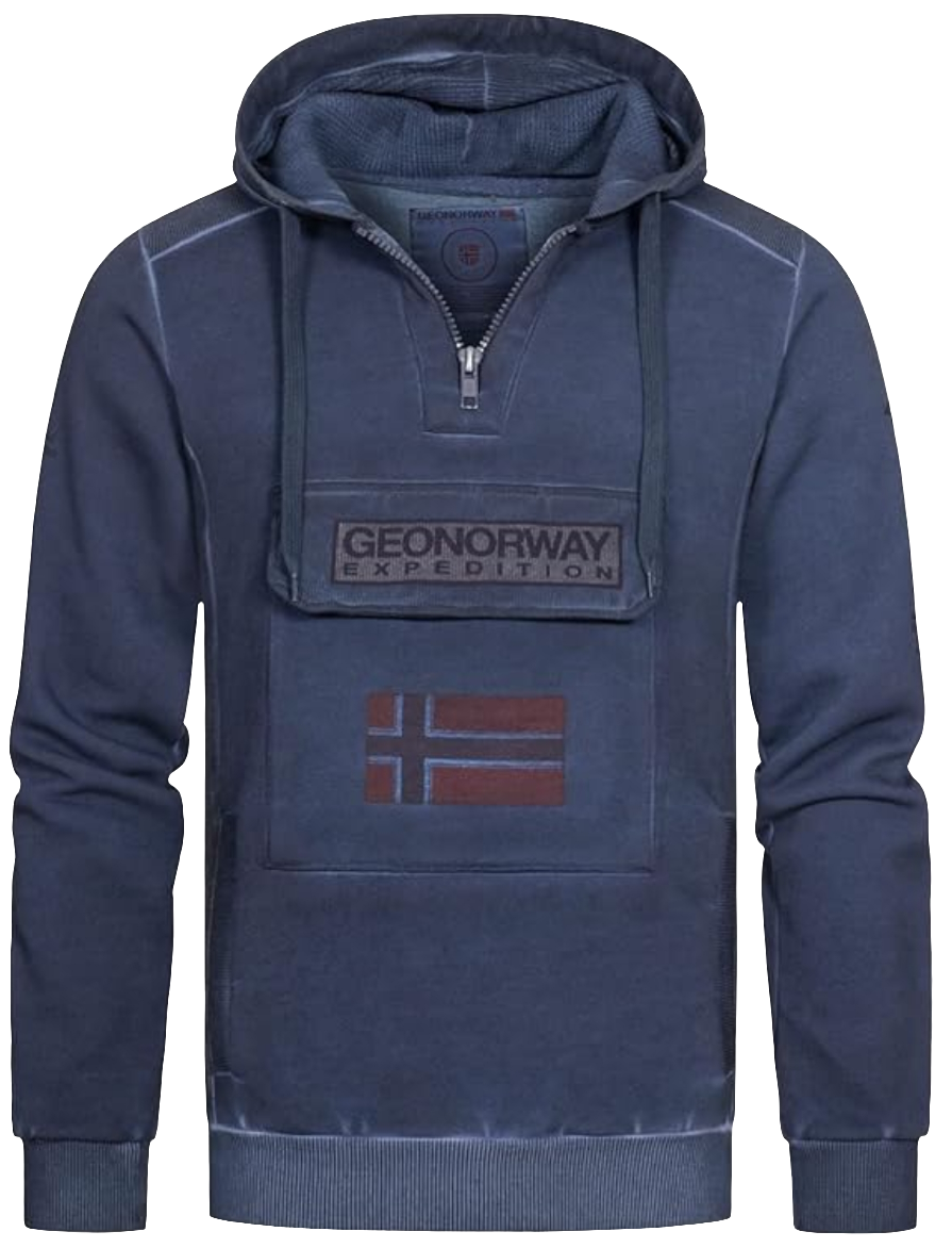 SWEAT A CAPUCHE GEONORWAY EXPEDITION BLEU MARINE