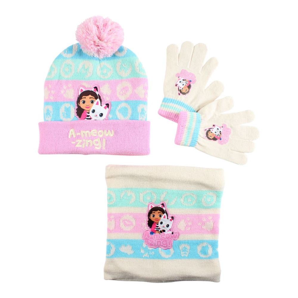ENSEMBLE 3 PIECES BONNET GANT ET SNOOD GABBY' DOLLHOUSE