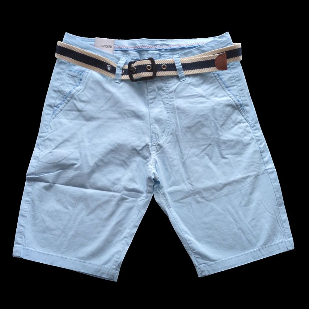 BERMUDA AVEC CEINTURE COULEUR BLEU CIEL