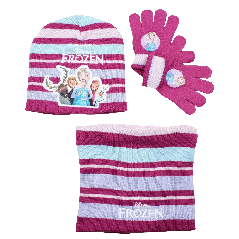 ENSEMBLE BONNEET 3 PIECES REINE DES NEIGES