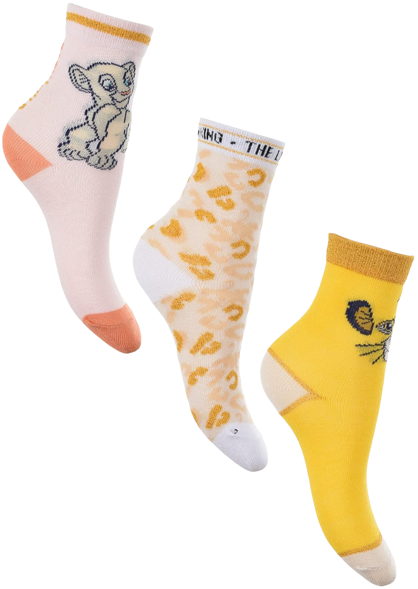 LOT DE 3 PAIRES DE CHAUSSETTES DISNEY ROI LION