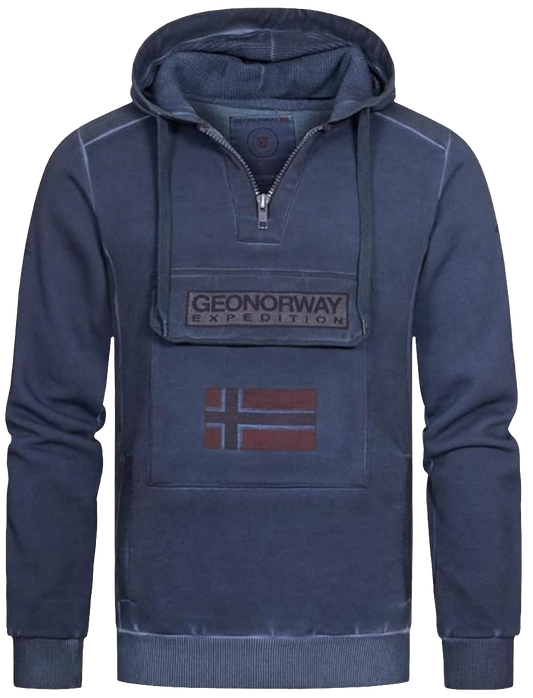 SWEAT A CAPUCHE GEONORWAY EXPEDITION BLEU MARINE