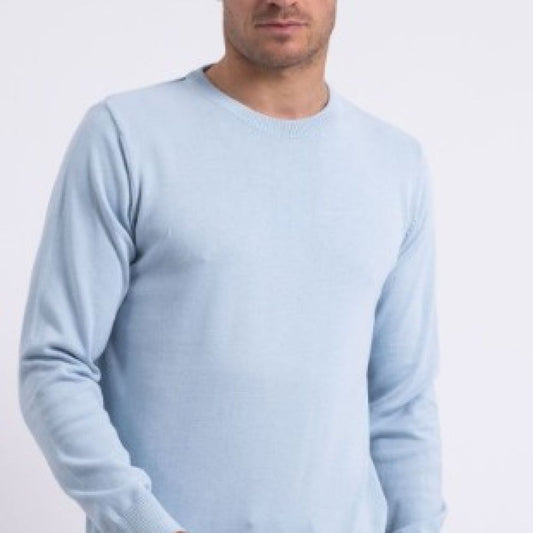 PULL COL ROND BLEU CIEL RITCHIE