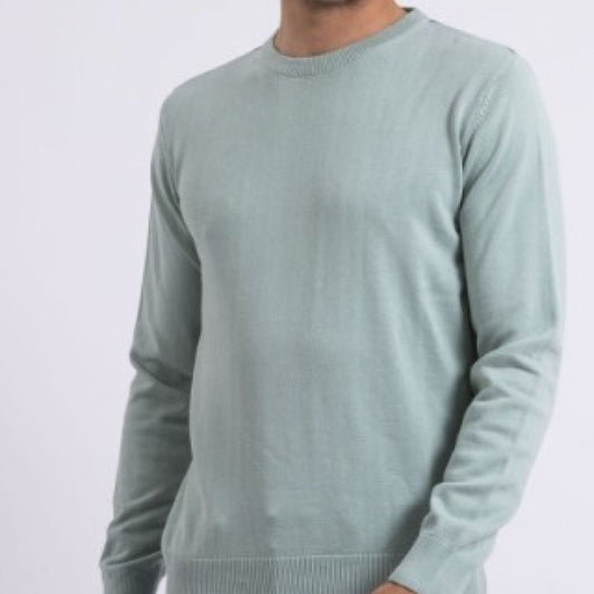 PULL COL ROND VERT AMANDE RITCHIE