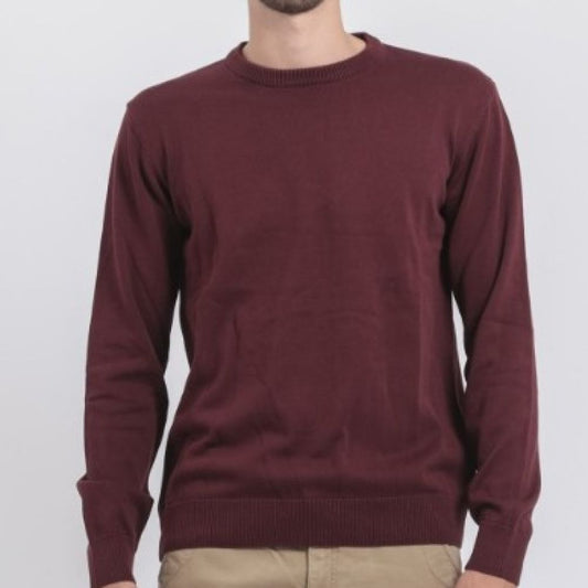 PULL COL ROND BORDEAUX RITCHIE