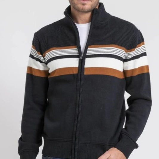 GILET ZIPPE COL MONTANT RITCHIE PUR COTON