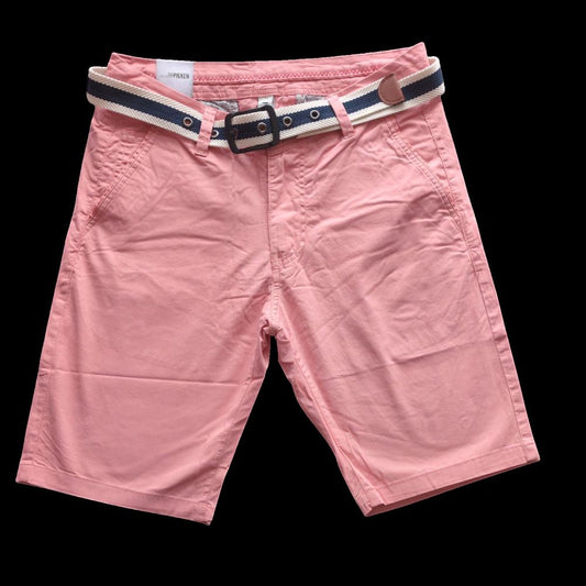 BERMUDA  AVEC CEINTURE COULEUR ROSE