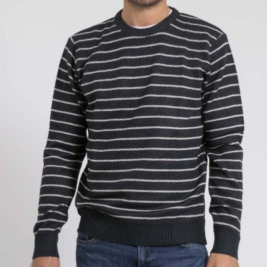 PULL COL ROND RITCHIE JEANS A RAYURES